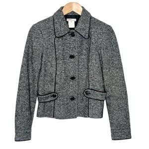 KORS Michael Kors Wool Tweed Blazer Black And White Women’s Size 2